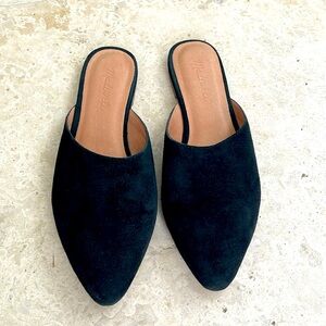 Madewell black suede mules
